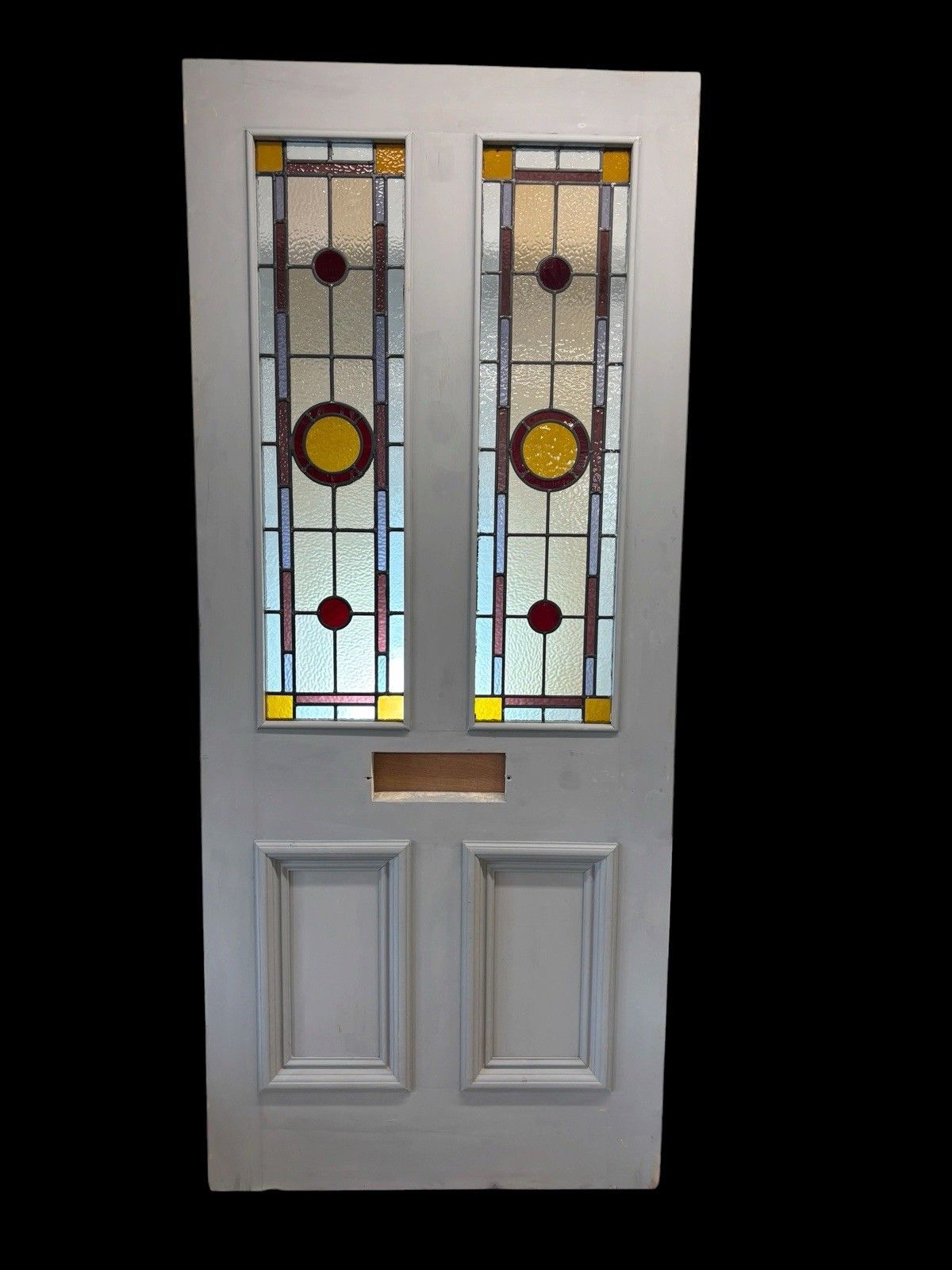 Victorian Stained Glass Front Door Period Old Reclaimed Antique Lead Wood Refurb