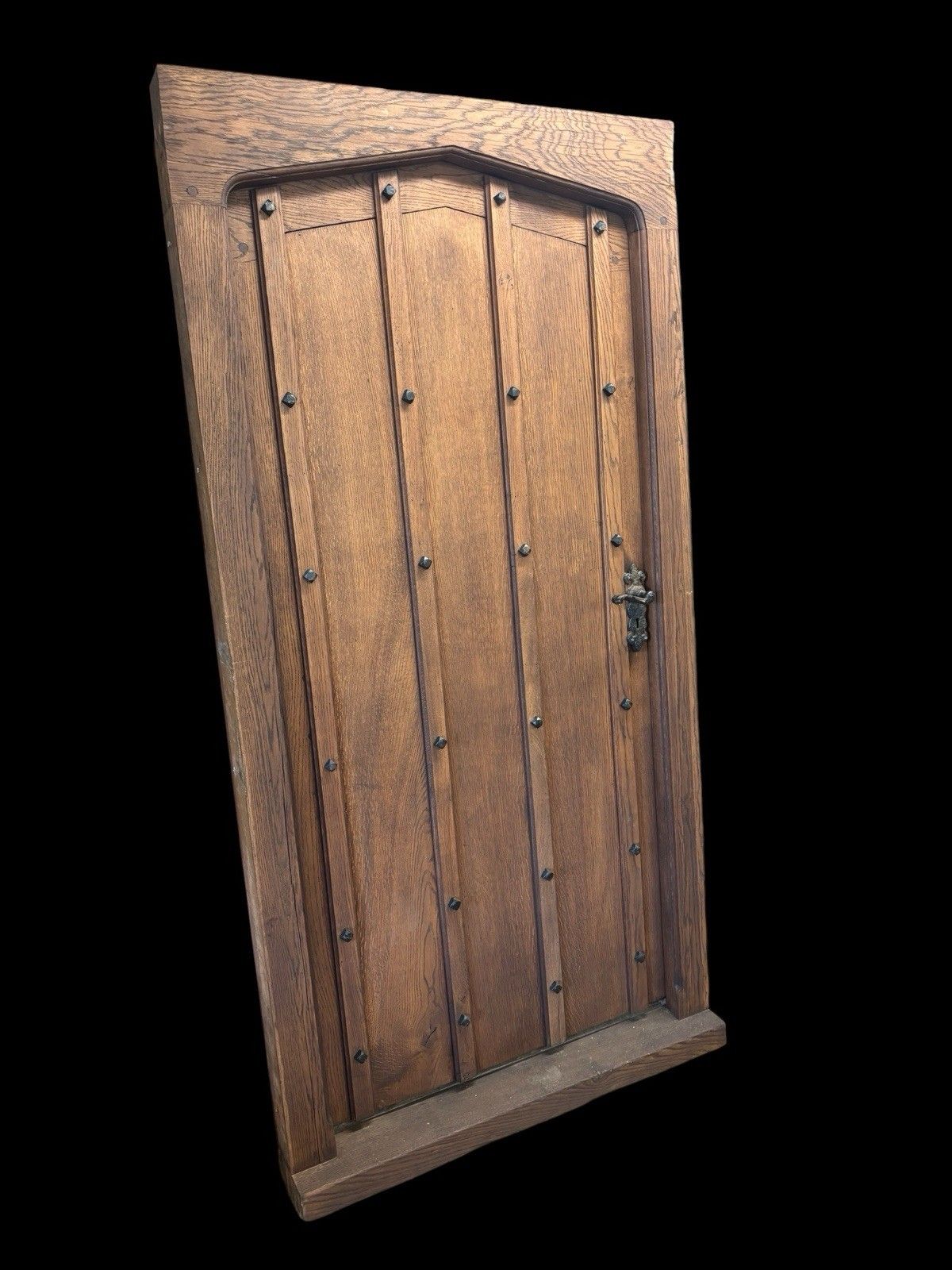 Antique Solid Oak Door Frame Period Reclaimed Refurb 18th Century Old Wood Iron photo furniture