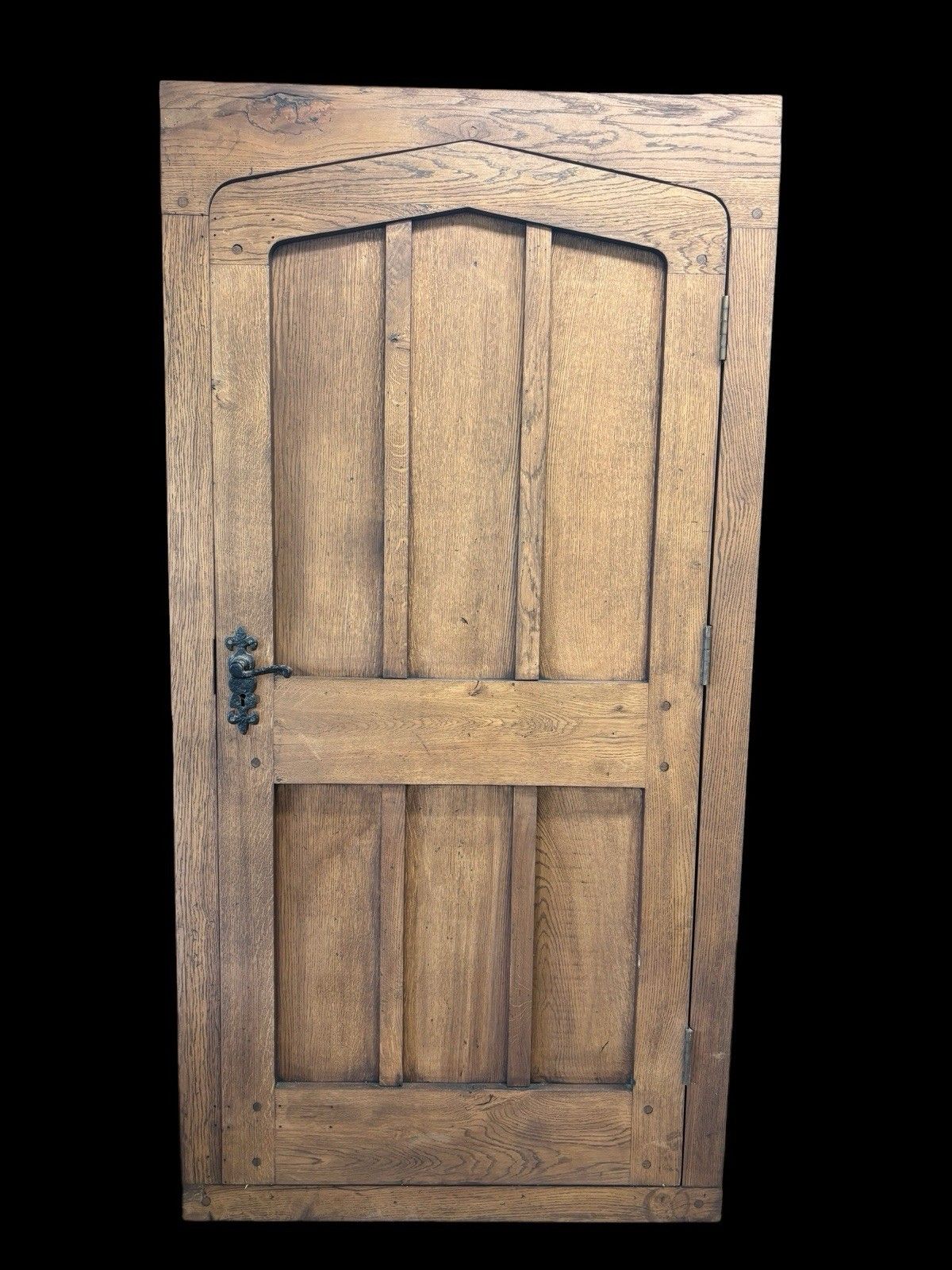 Antique Solid Oak Door Frame Period Reclaimed Refurb 18th Century Old Wood Iron photo vintage