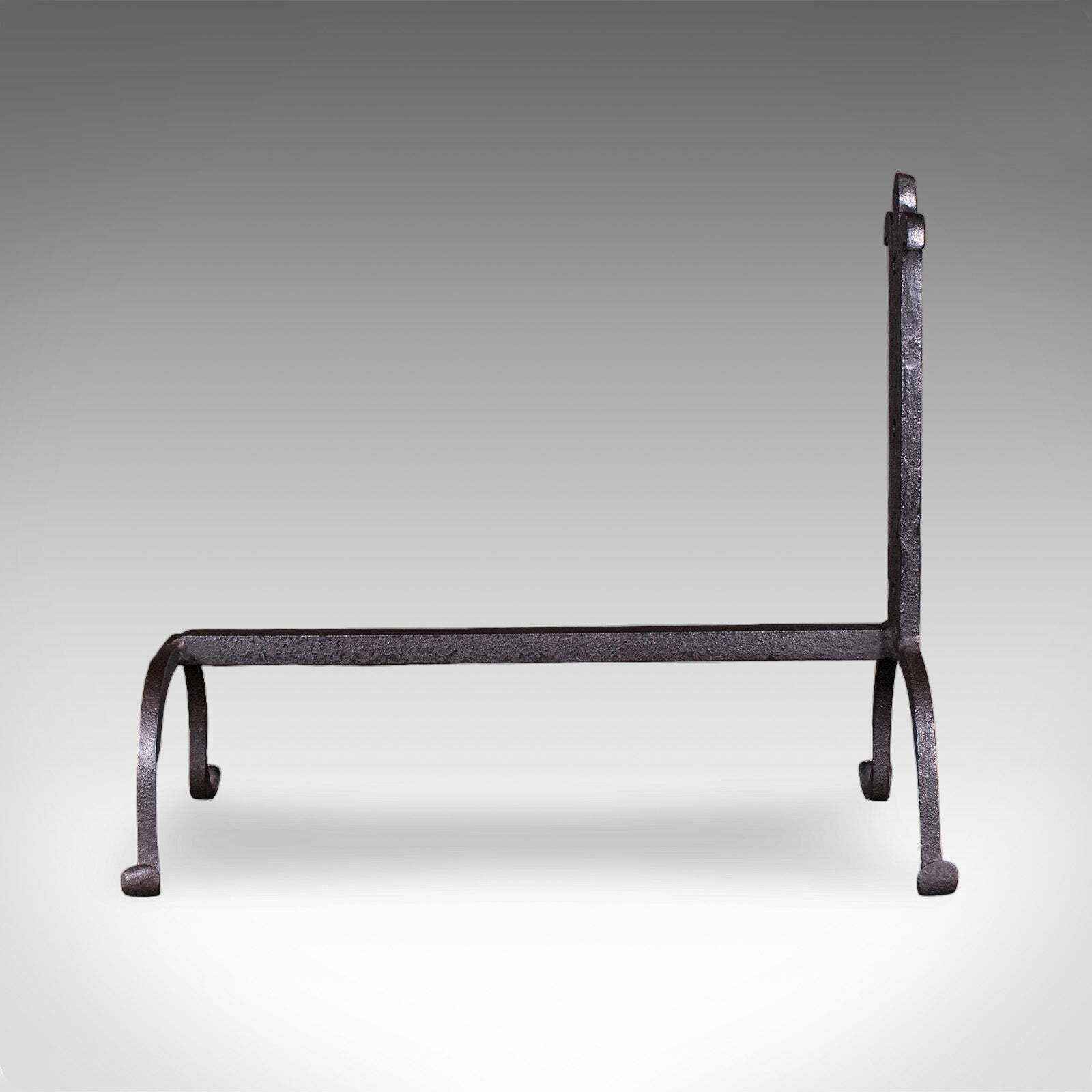 Pair Of Antique Fire Dogs, English, Blacksmith Made, Andirons, Gothic, Edwardian photo Home Fixtures