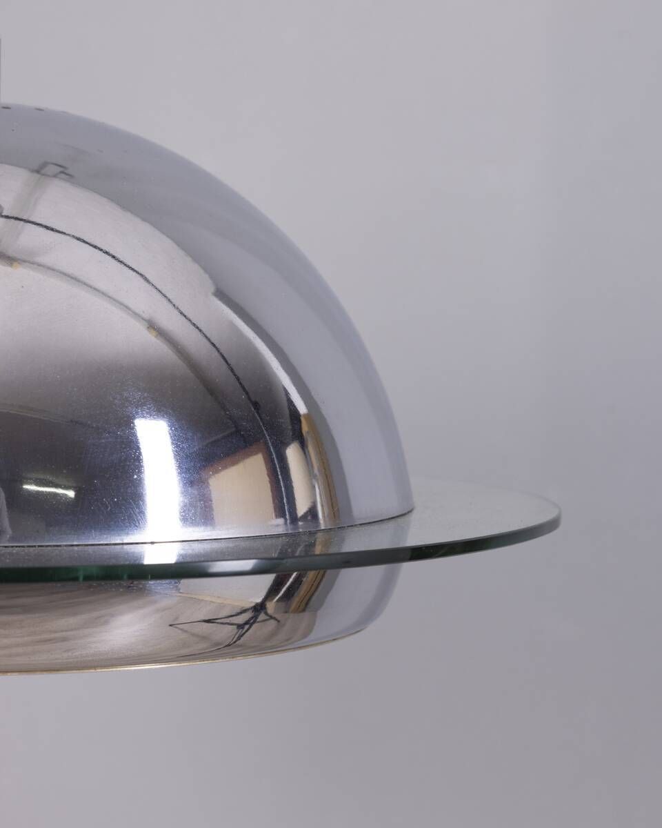 Vintage 1970s Chandelier In Chrome Plated photo for sale
