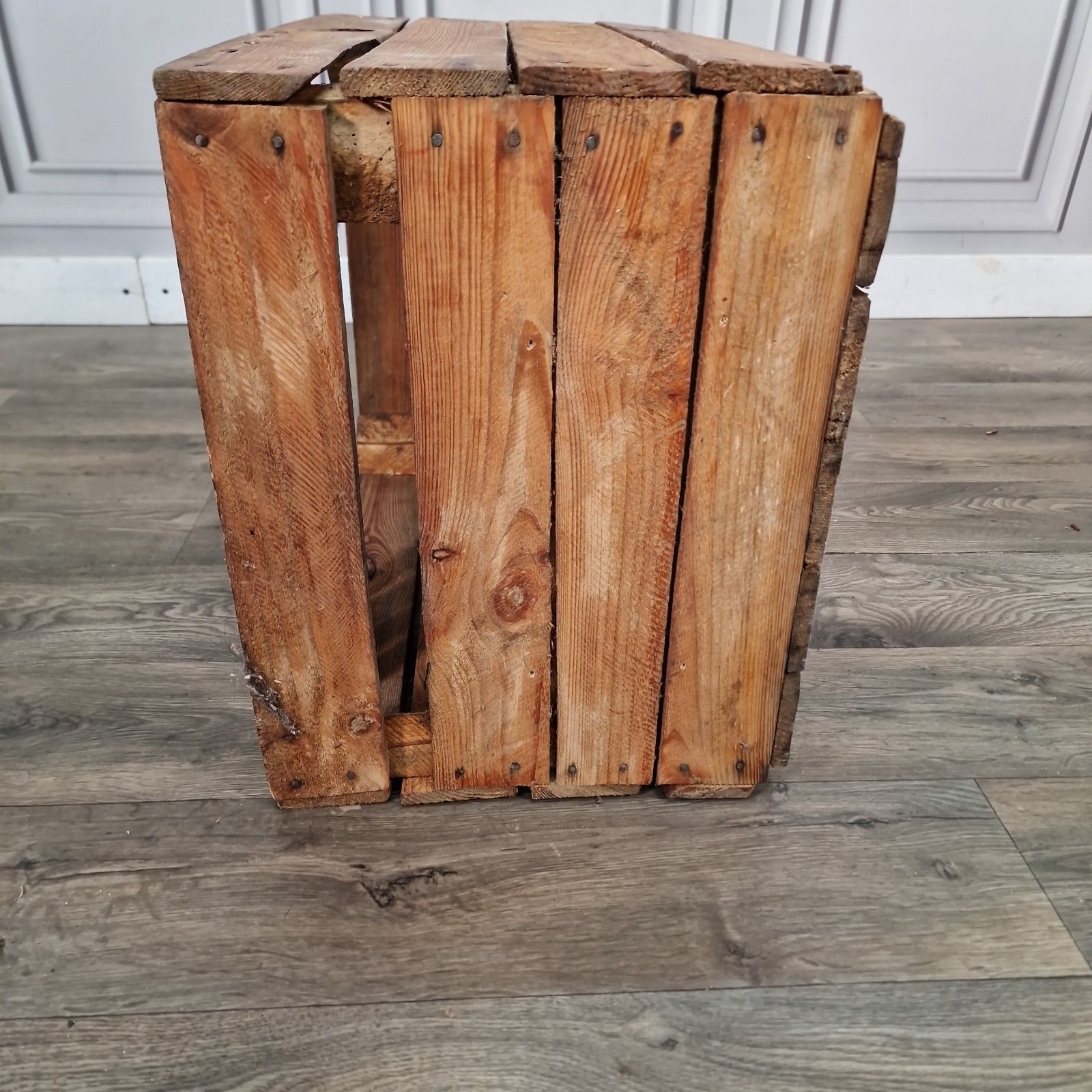 photo furniture Vintage Wooden Crate Shelf Wall Display Rustic Pine Storage Box Upcycle Retro