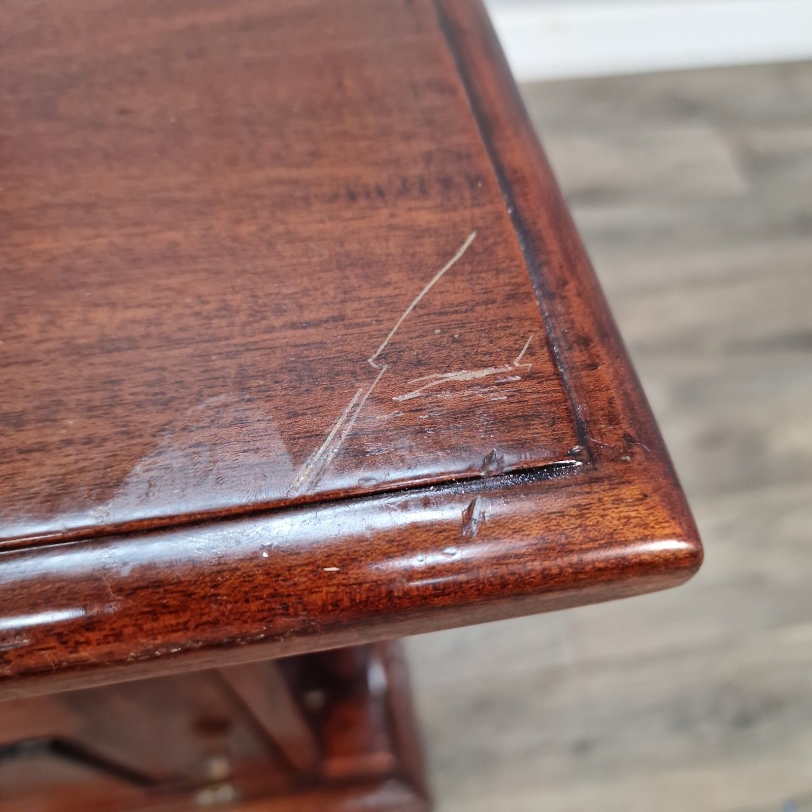 photo for sale Vintage Mahogany Bedside Cabinet Table Antique Empire Style Pedestal Cupboard
