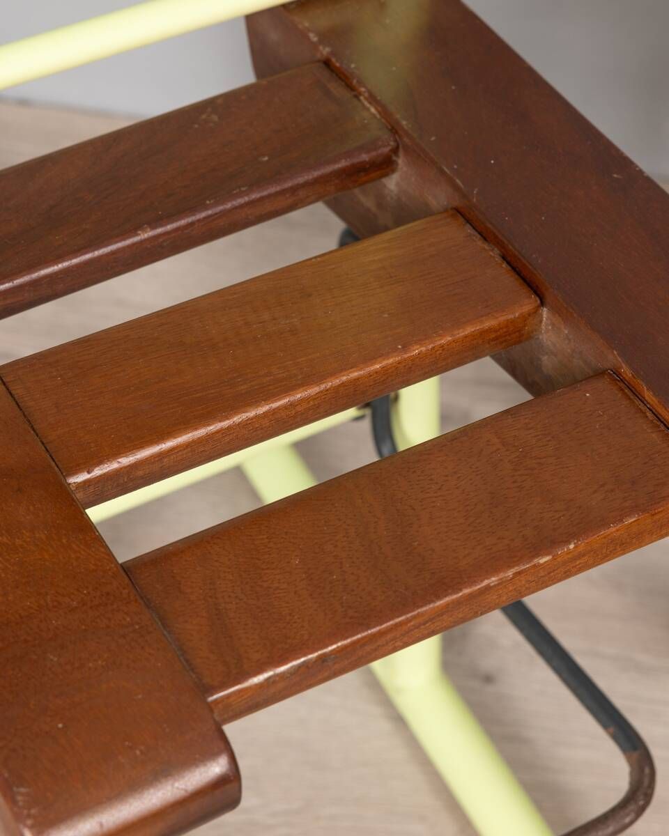 Pair Of Vintage 70s Stools In Iron And Wood Italian Design photo Furniture