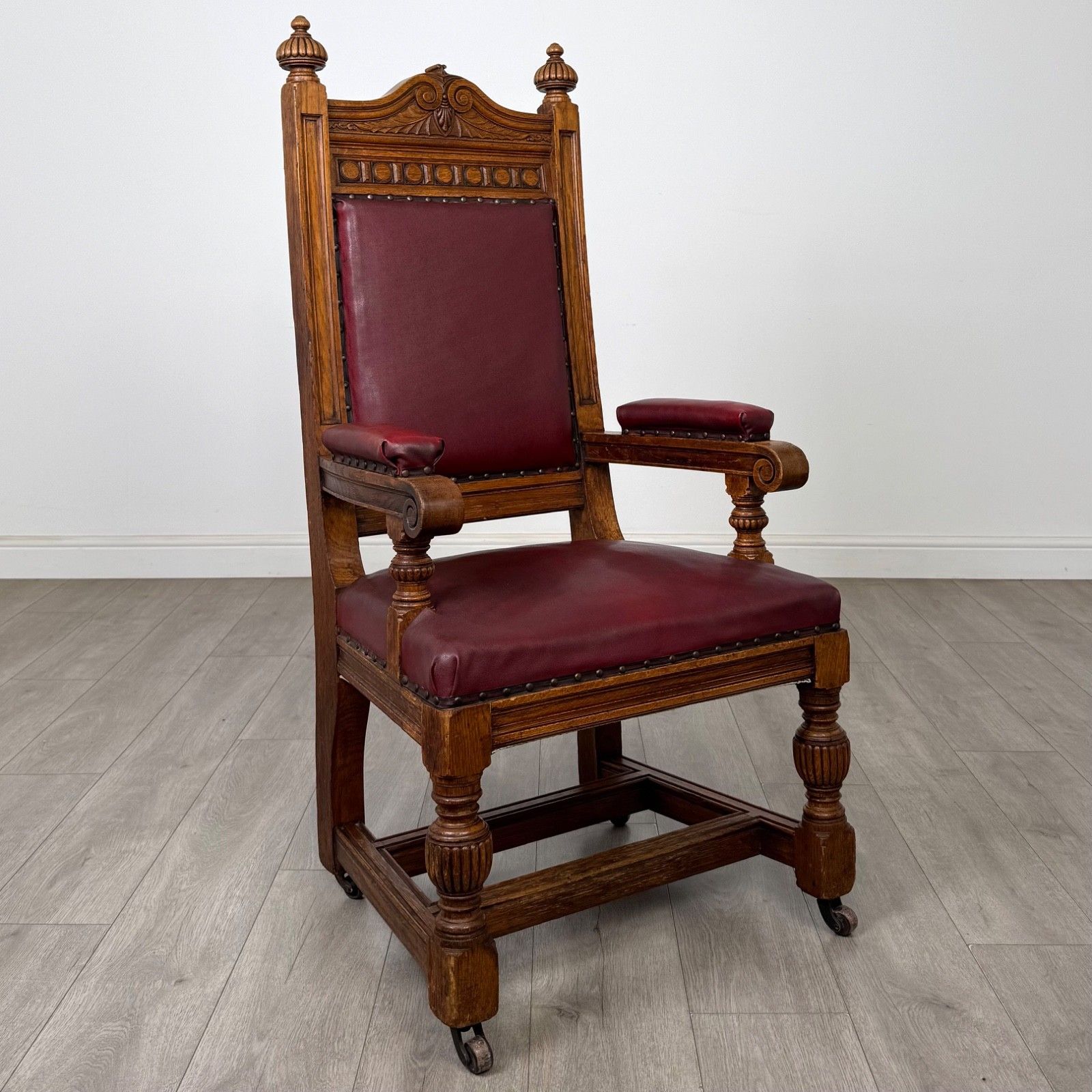 Antique 20th Century Edwardian Armchair In Oak ( Af 5833 ) photo buy