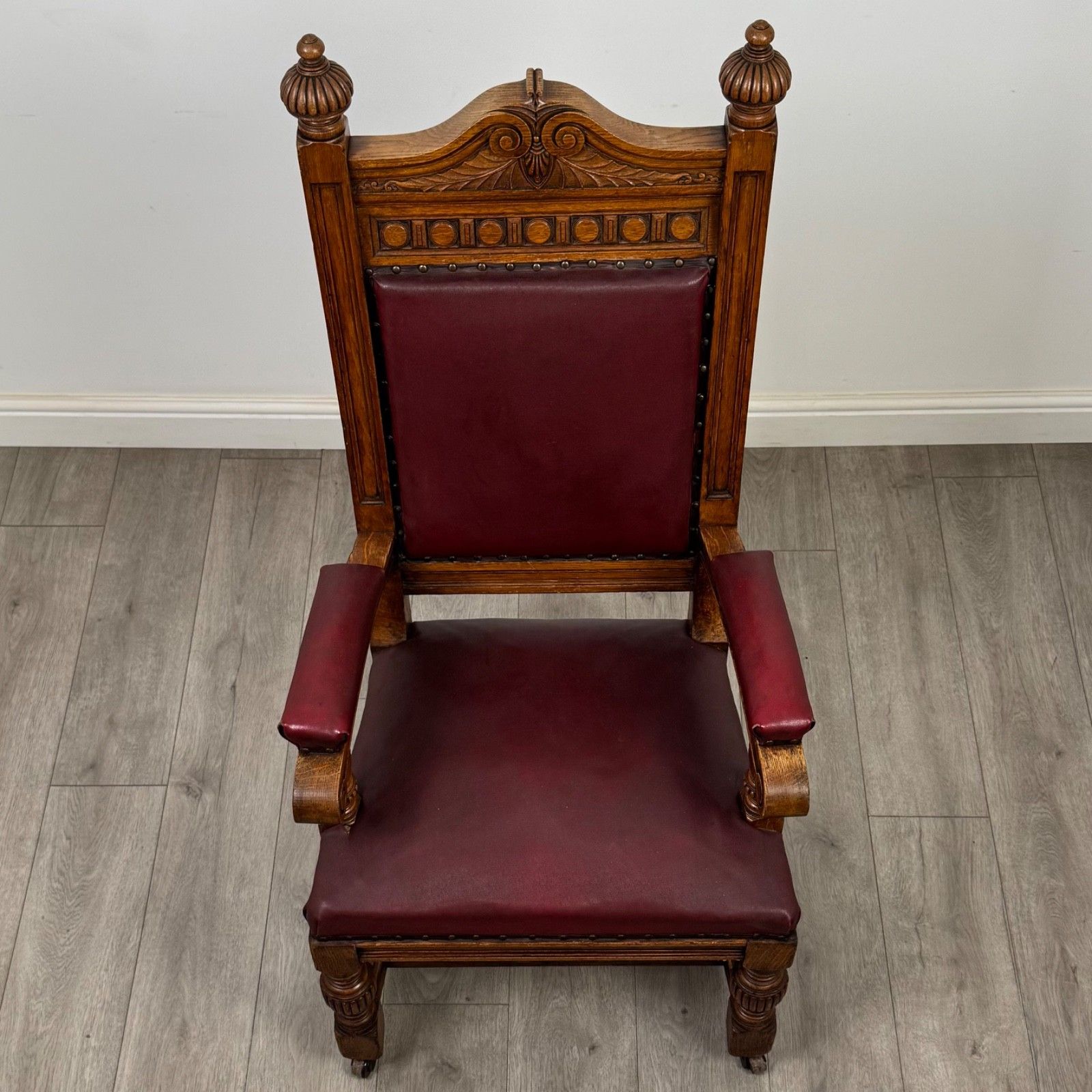 photo vinterior Antique 20th Century Edwardian Armchair In Oak ( Af 5833 )