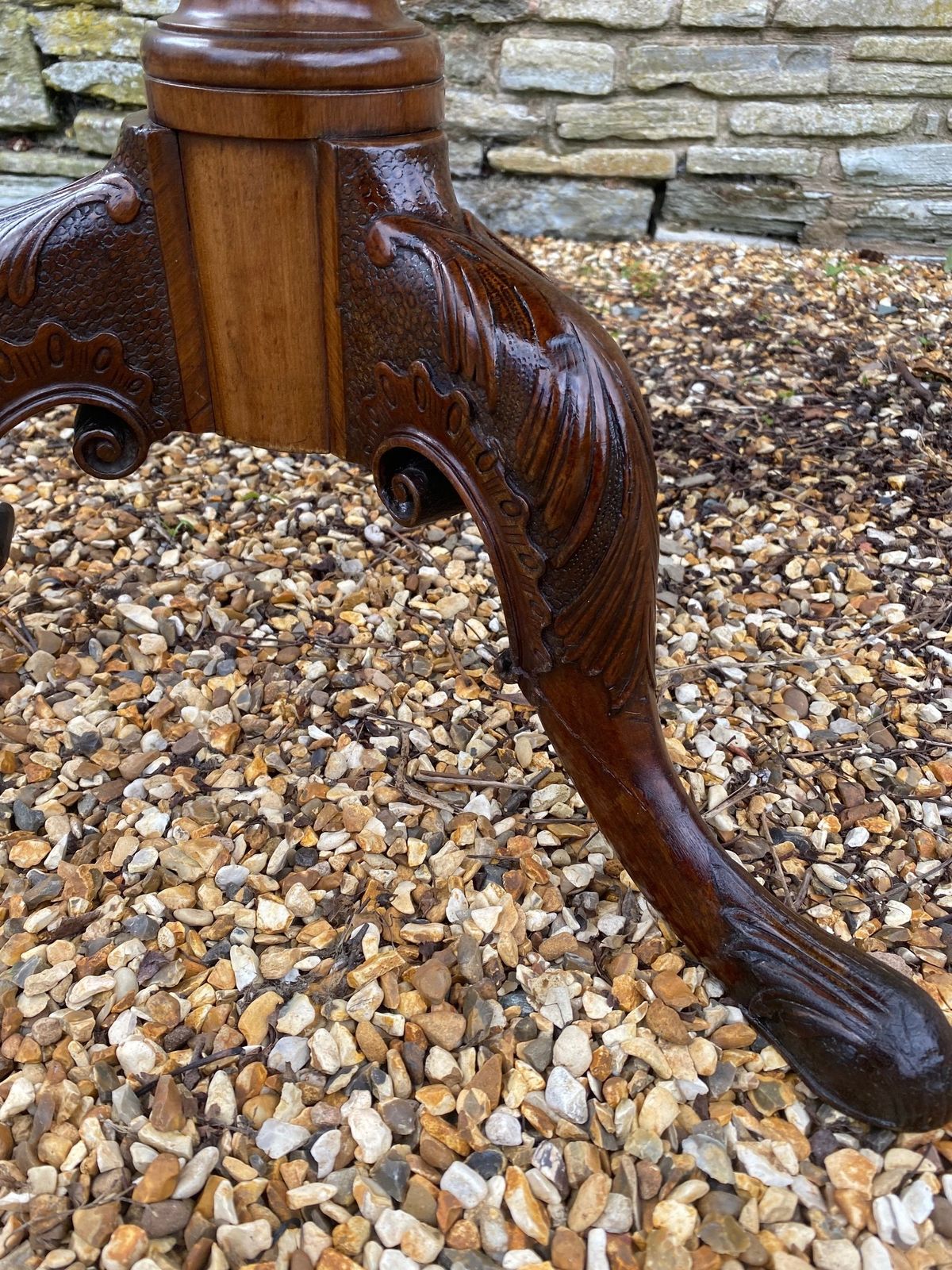 Georgian Pie Crust Edge Mahogany Table photo vintage