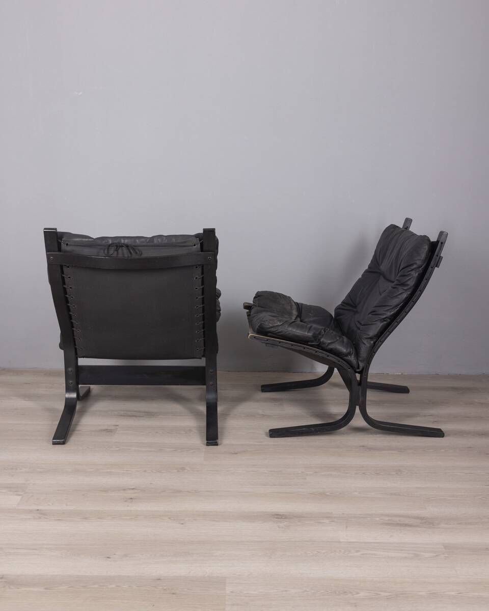 photo furniture Pair Of Vintage Leather Armchairs From The 1970s, "Siesta", Designed By I.