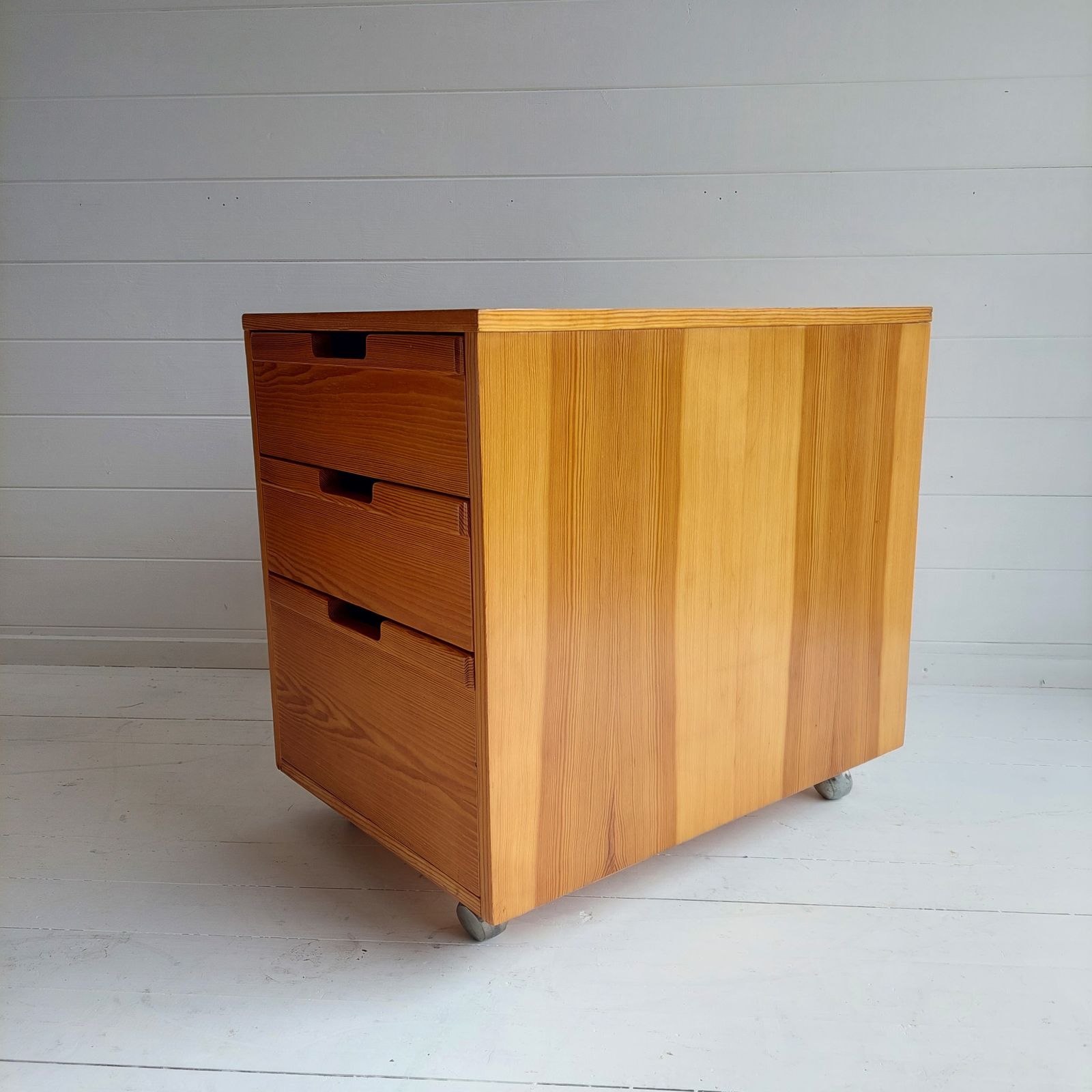 Mid Century Scandinavian Pine Bedside Chest Of Drawers Filing Cabinet Alvar Aalto Style 70s Restored photo Furniture
