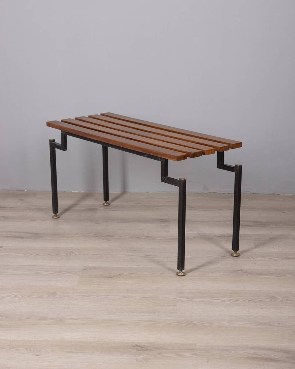 Vintage 1960s Teak Wood Bench With Italian Design photo furniture