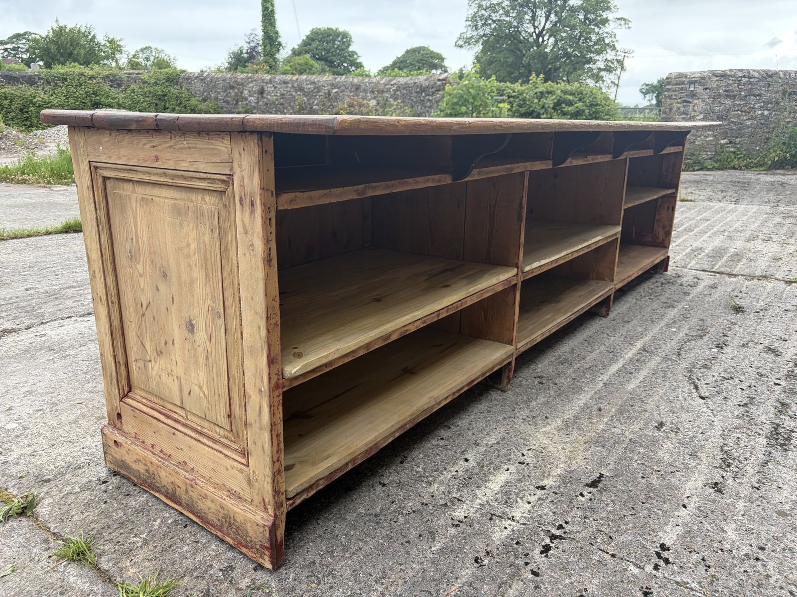 Large 19th Century French Haberdashery Shop Counter Oak And Pine 3 Meters photo buy
