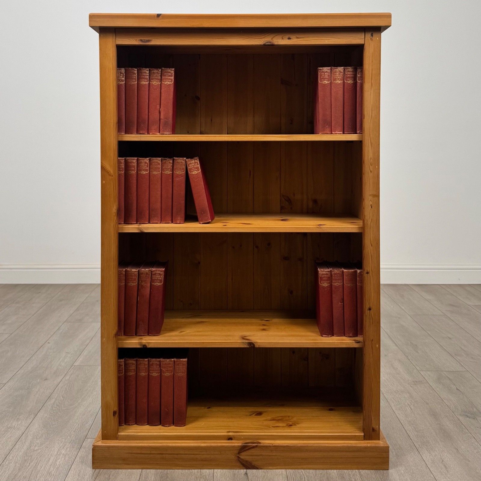 Vintage 20th Century Good Quality Open Bookcase In Pine ( Af 5819 )