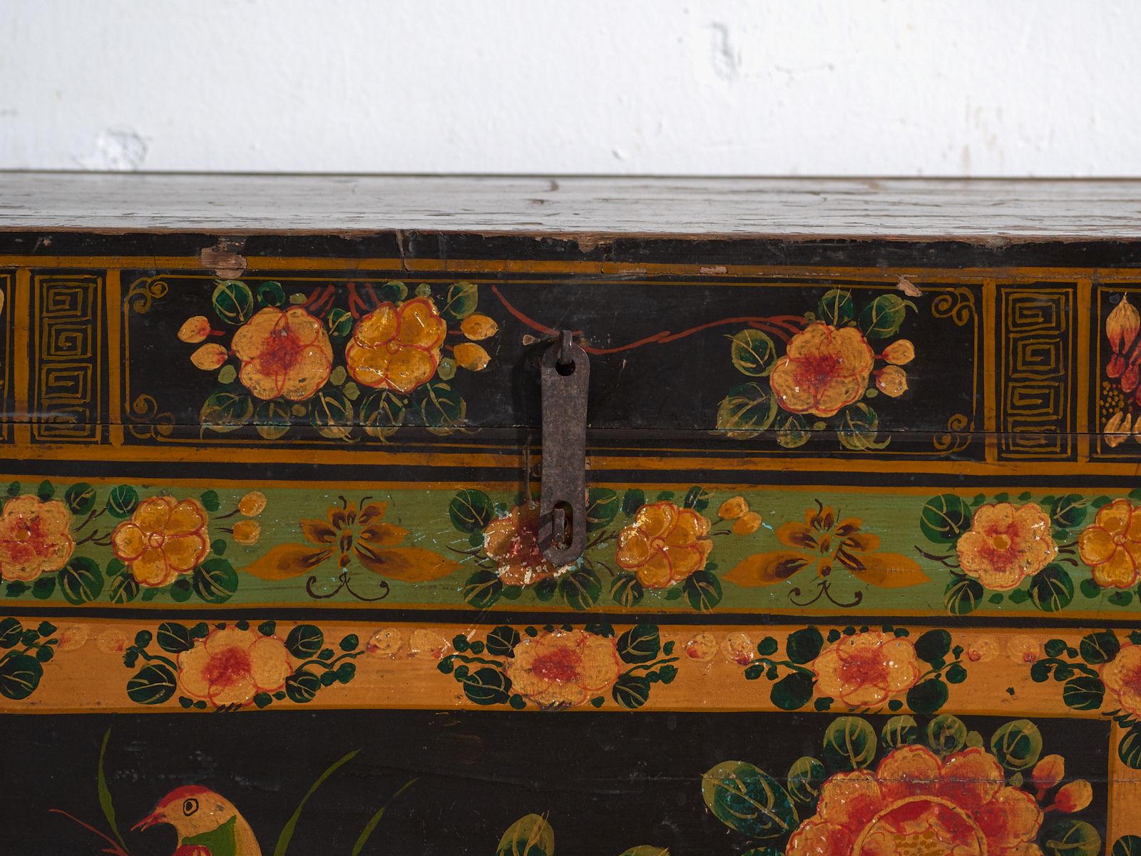 photo for sale Antique Painted Trunk In Pine Wood – China, Circa 1900