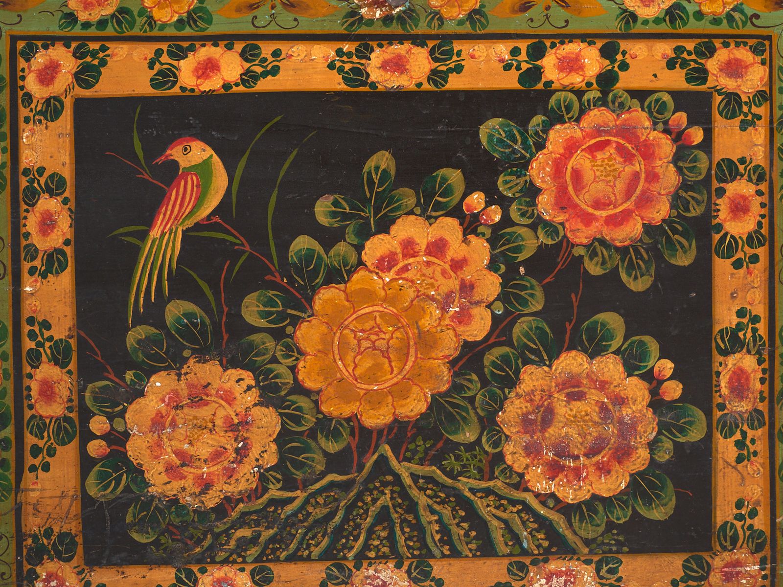 Furniture Antique Painted Trunk In Pine Wood – China, Circa 1900 photo