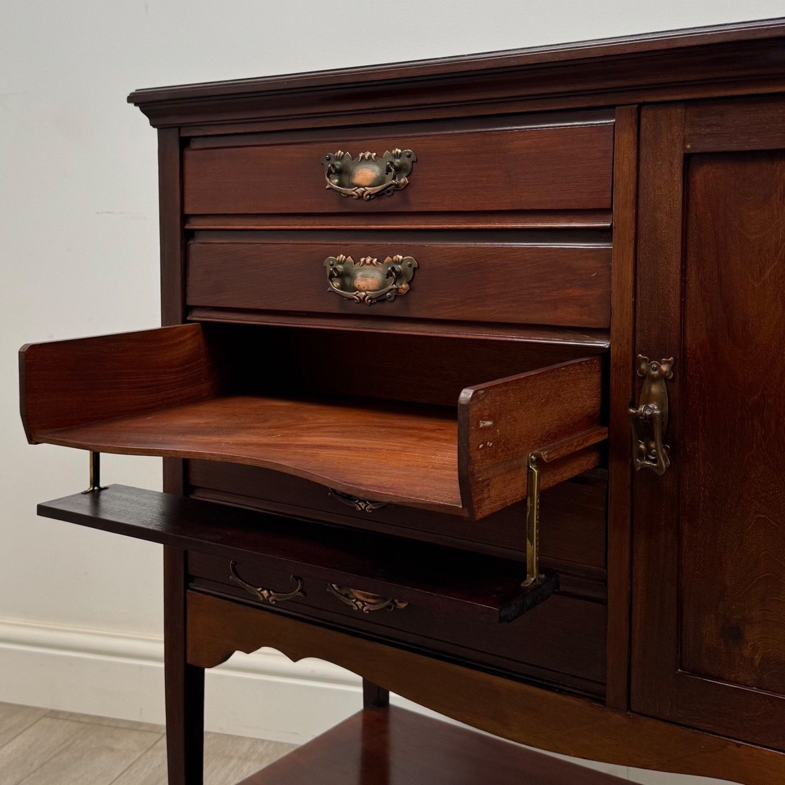 photo vinterior Antique 20th Century Edwardian Cabinet In Mahogany ( Af 5857 )
