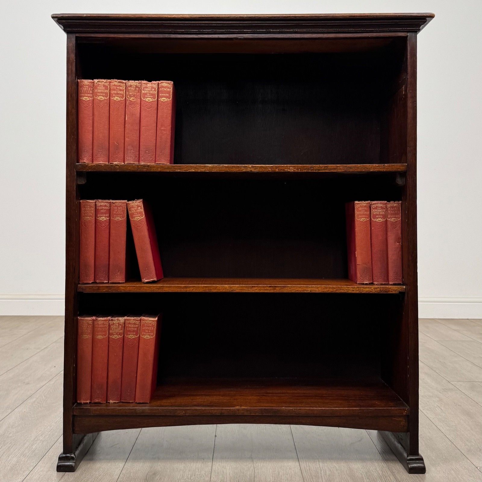 Antique 20th Century Edwardian Open Bookcase In Oak ( Af 5837 )