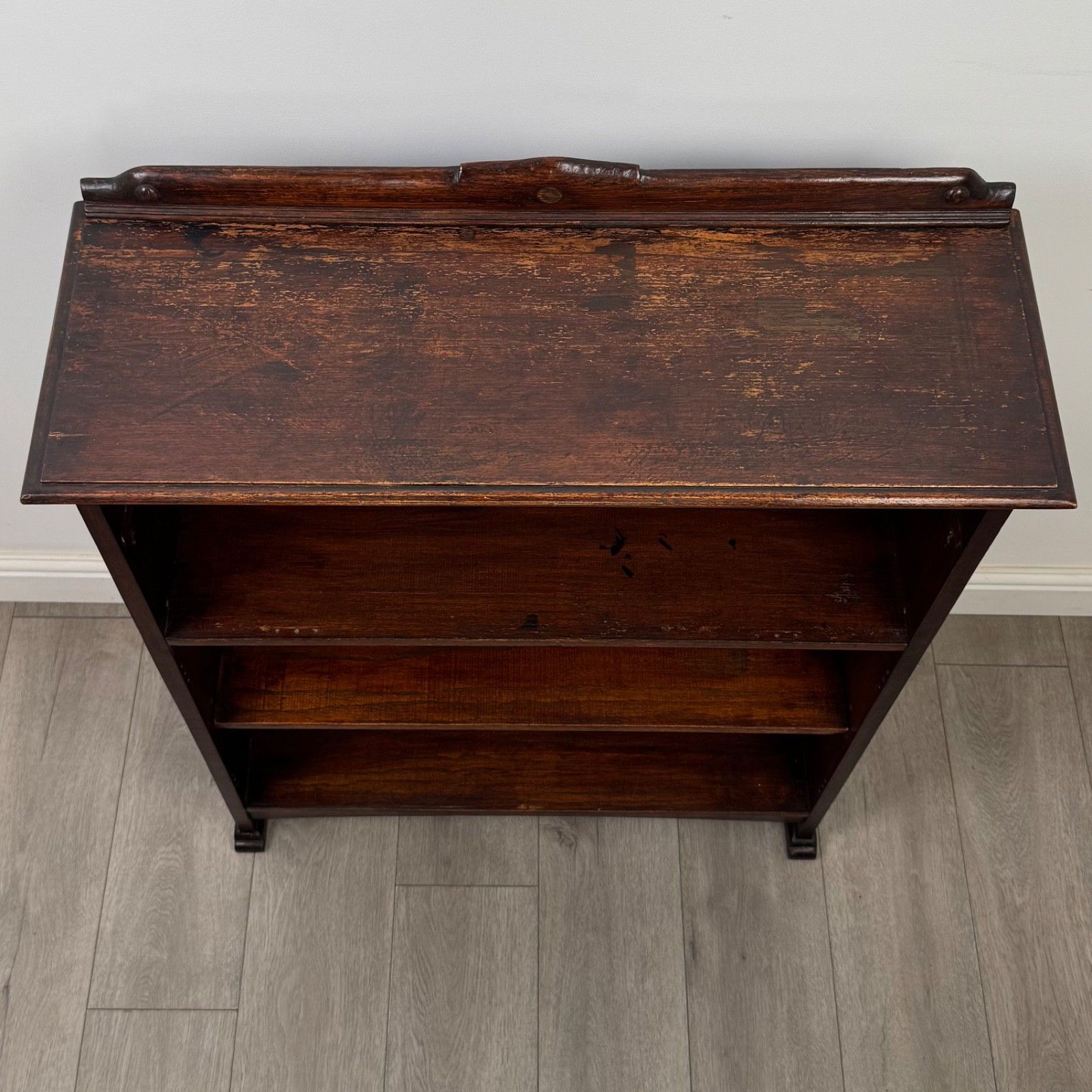 photo for sale Antique 20th Century Edwardian Open Bookcase In Oak ( Af 5837 )