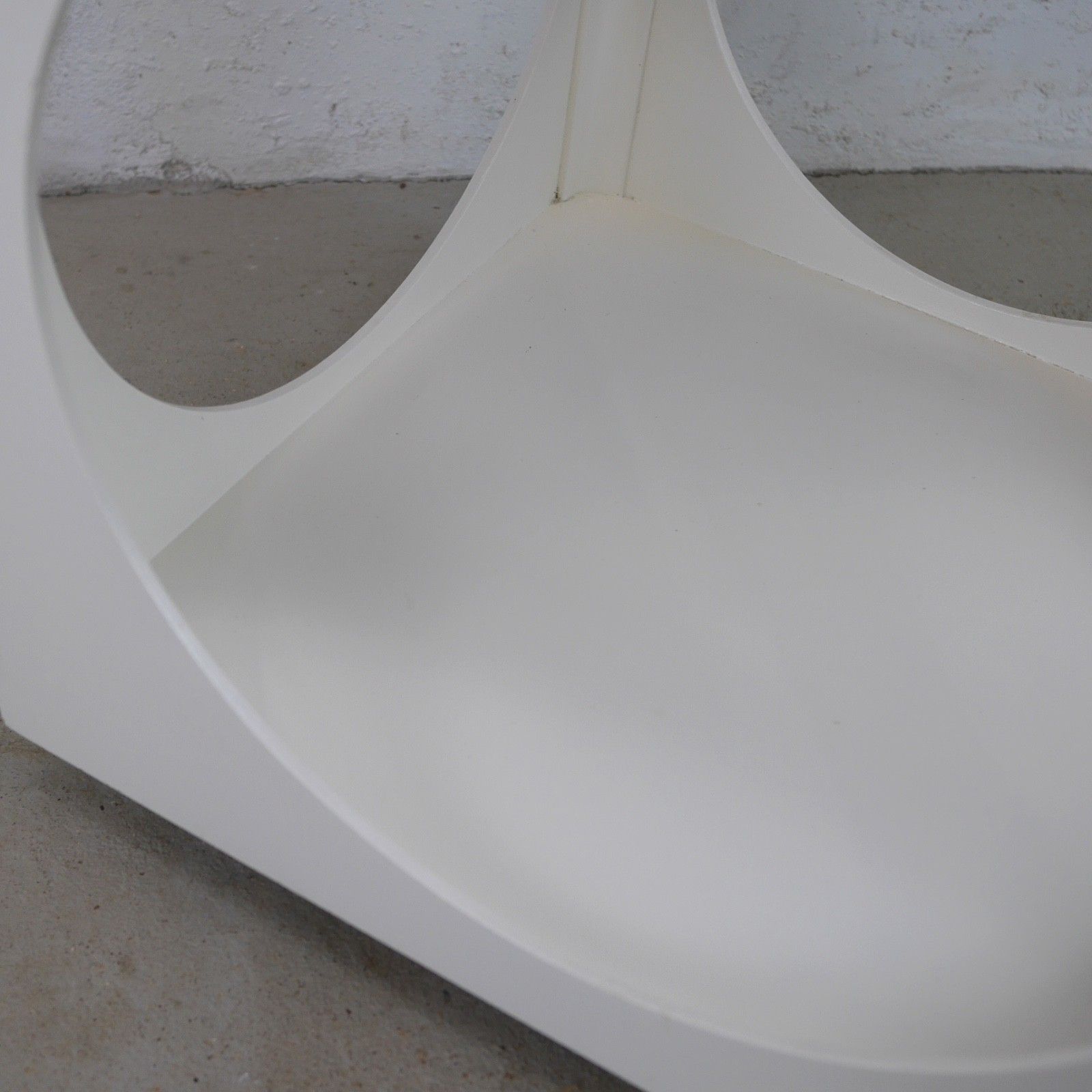 Furniture Retro White Smoke Glass Cube Coffee Table Space Age Mid Century Vintage #103214 photo