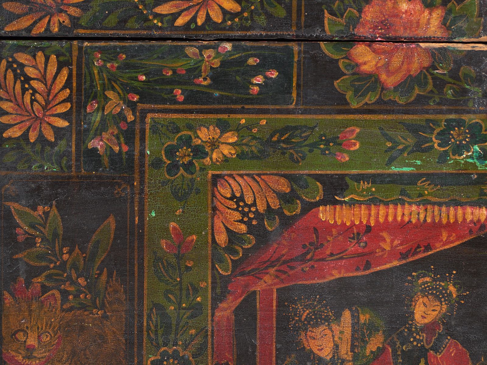 Antique Painted Trunk In Pine Wood – China, Circa 1900 photo 840.0