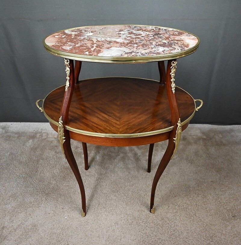 Mahogany Veneer Tea Table, Louis XV Style – Early 20th Century photo Furniture