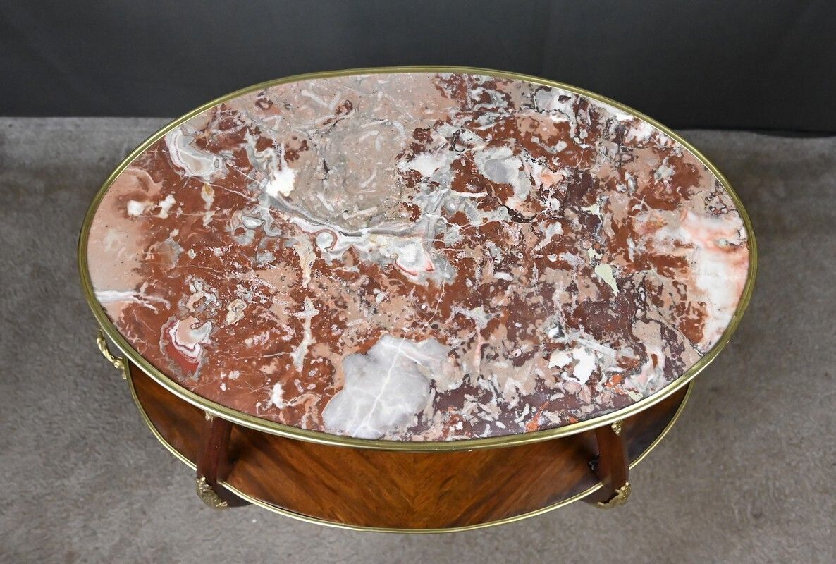Mahogany Veneer Tea Table, Louis XV Style – Early 20th Century photo vinterior