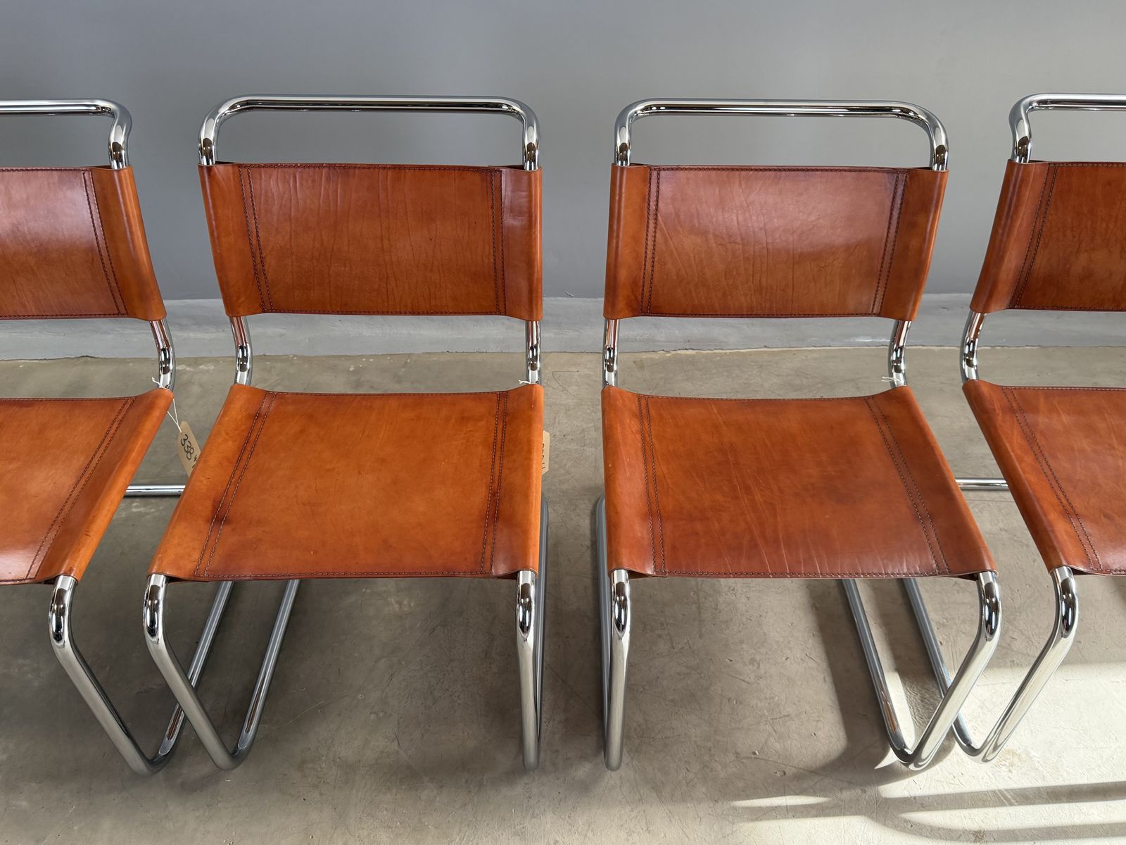 6 Dining Chairs Mart Stam Marcel Breuer S33 Set Of Six Fasem Chrome Tan Brown Cognac Leather Cantilever Bauhaus 6 Mid Century Dining Chairs photo 6595.0