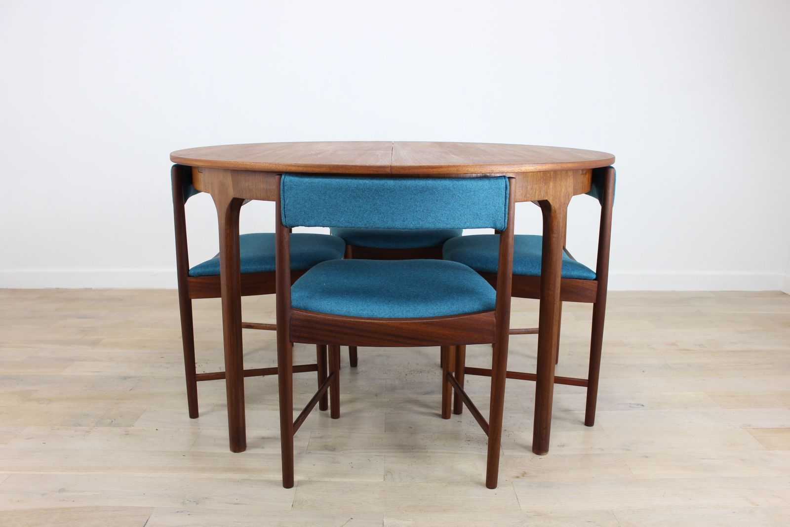 Late 1960s McIntosh Teak "Roundette” Circular Table & Chairs Dining Set photo vinterior