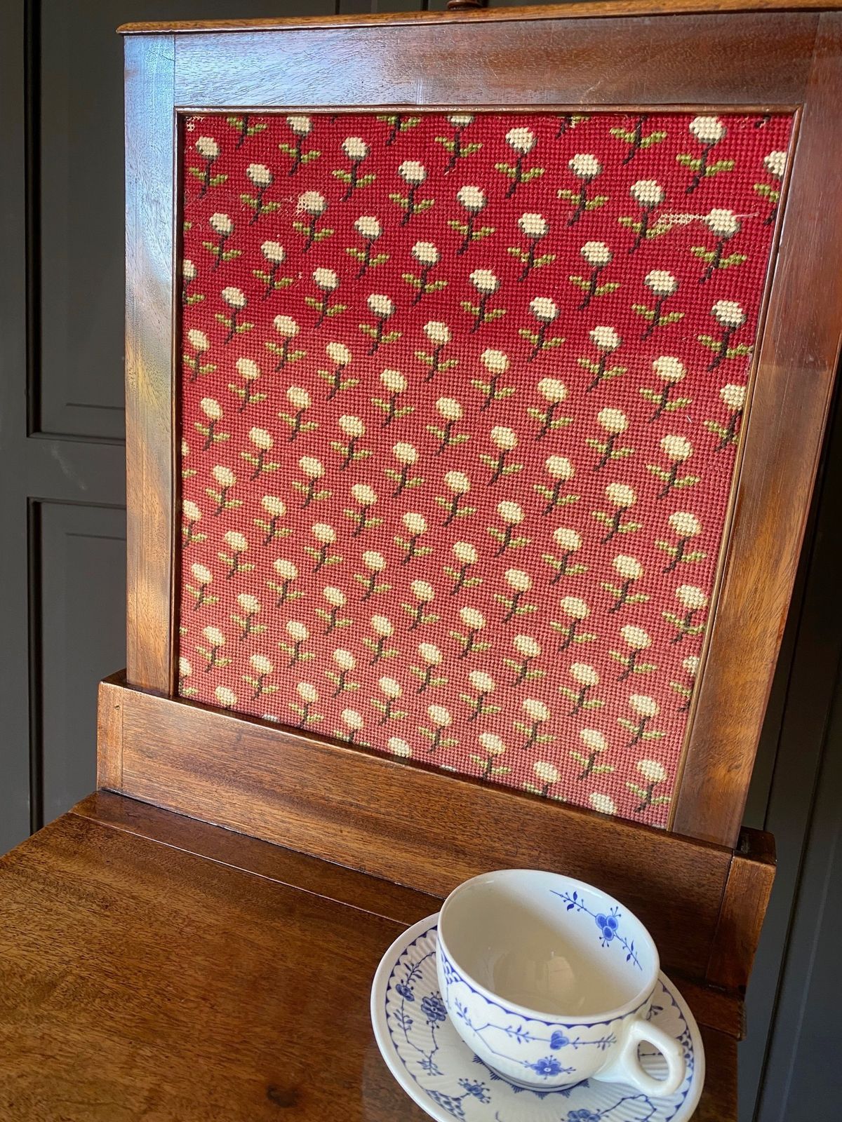 Regency Mahogany Fire Screen photo vintage