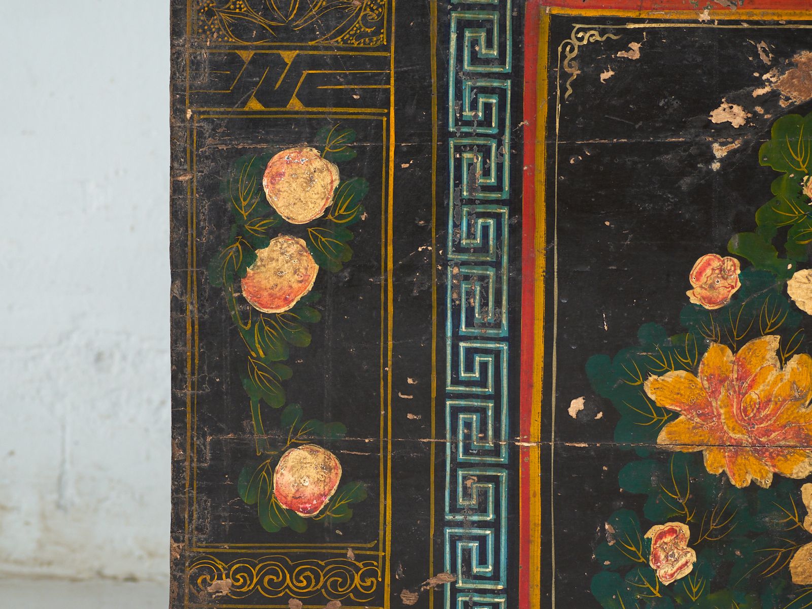 Antique Painted Trunk In Pine Wood – China, Circa 1900 photo vintage