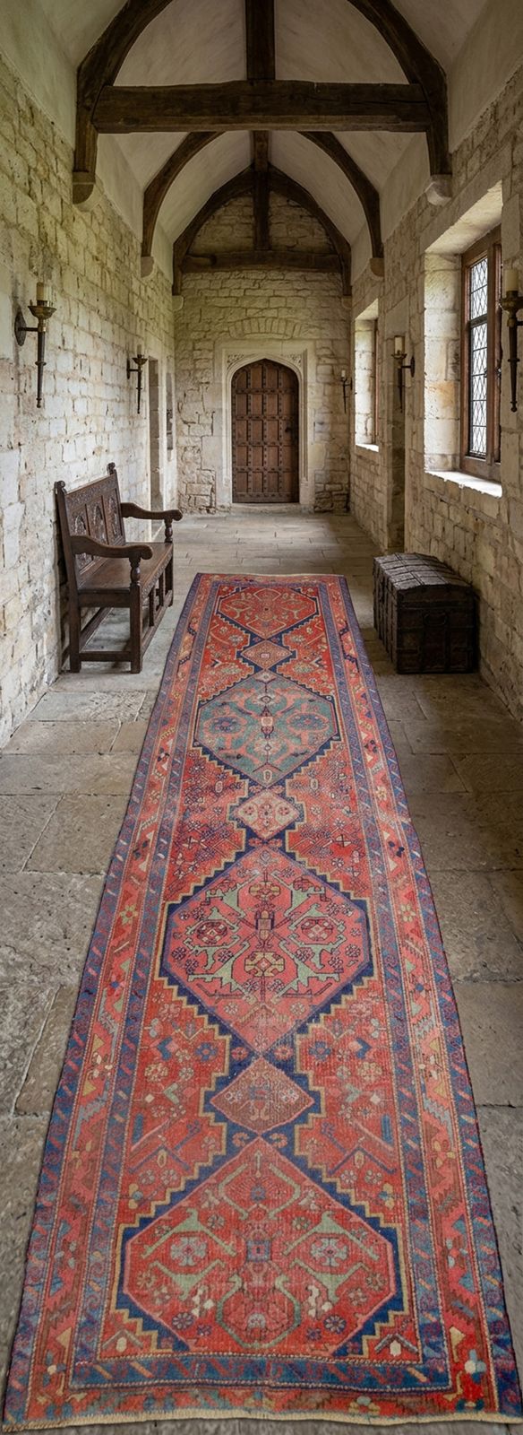 Antique Heriz Runner 310x116cm photo buy