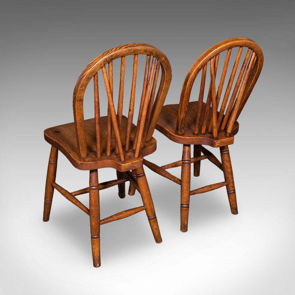 Set Of 4 Side Chairs, English Hoop Back Seats, Wwii, Broad Arrow, Reception Hall photo for sale