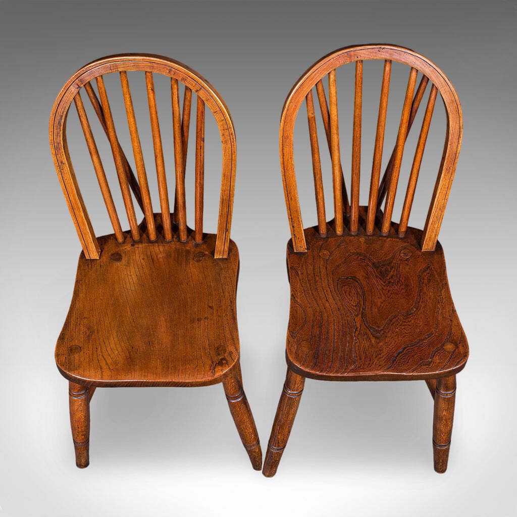 Set Of 4 Side Chairs, English Hoop Back Seats, Wwii, Broad Arrow, Reception Hall photo buy