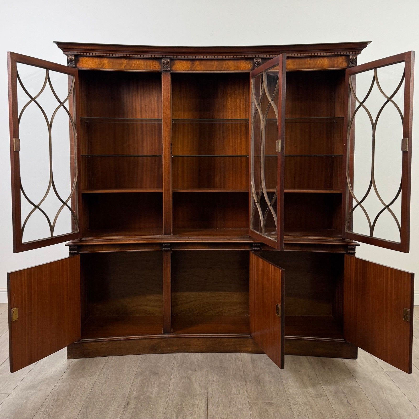 Antique 20th Century Concave Bookcase In Mahogany ( Af 5840 ) photo furniture