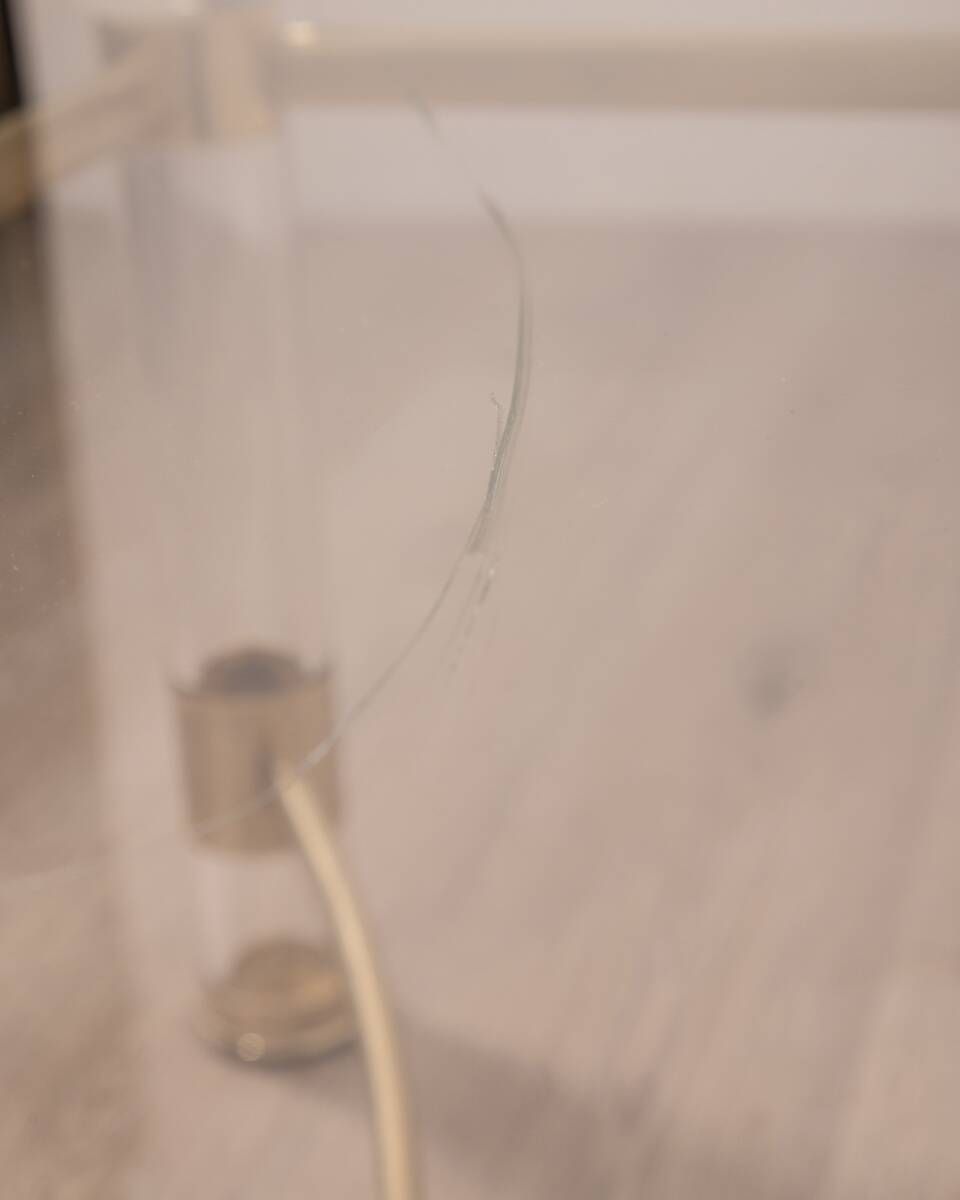 photo furniture Vintage 70's Table In Brass And Lucite Design By Sandro Petti For Metalarte