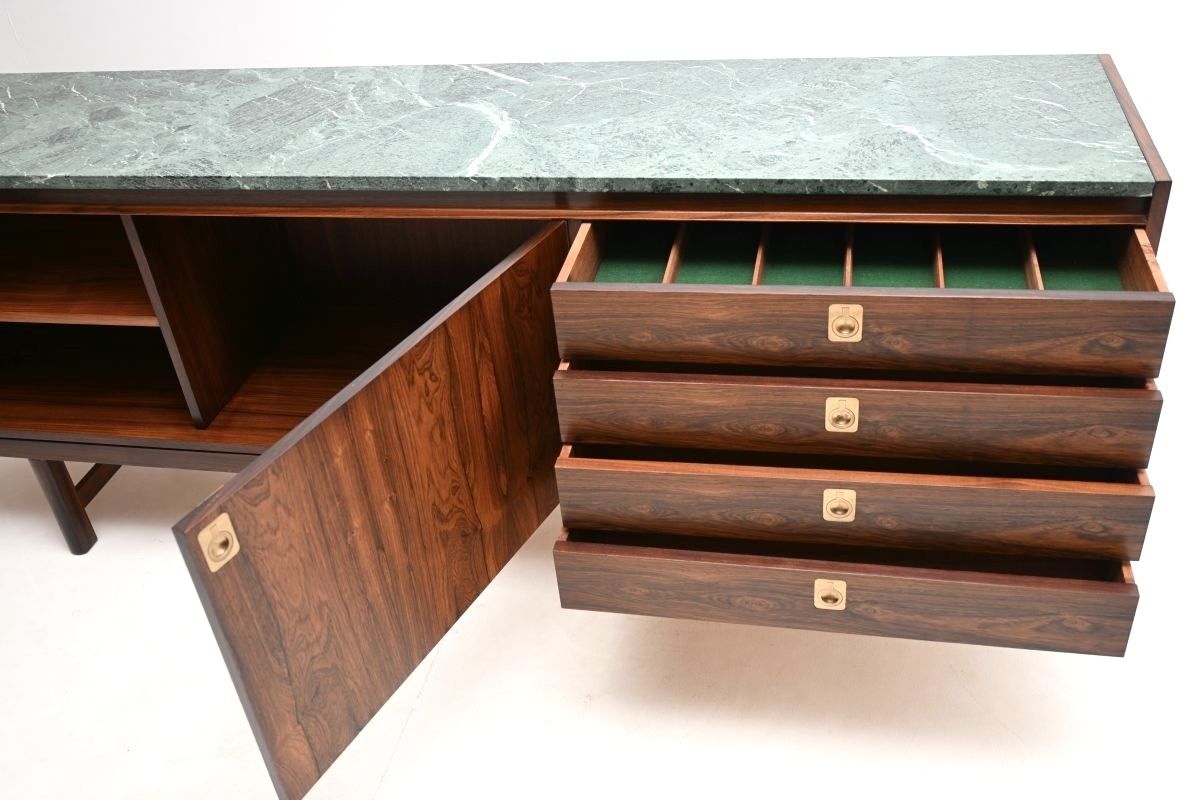 photo vinterior Rosewood And Marble Vintage Sideboard By Robert Heritage For Archie Shine