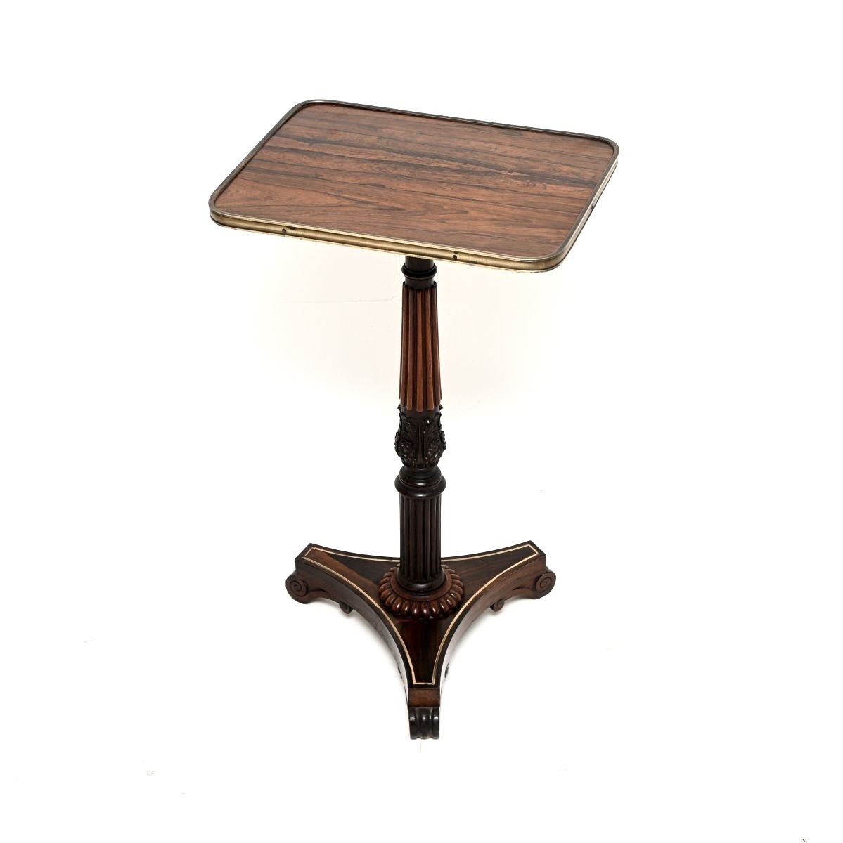 Antique William IV Period Rosewood And Brass Side Table