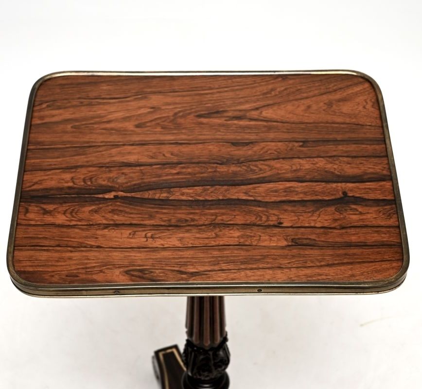 Antique William IV Period Rosewood And Brass Side Table photo Furniture