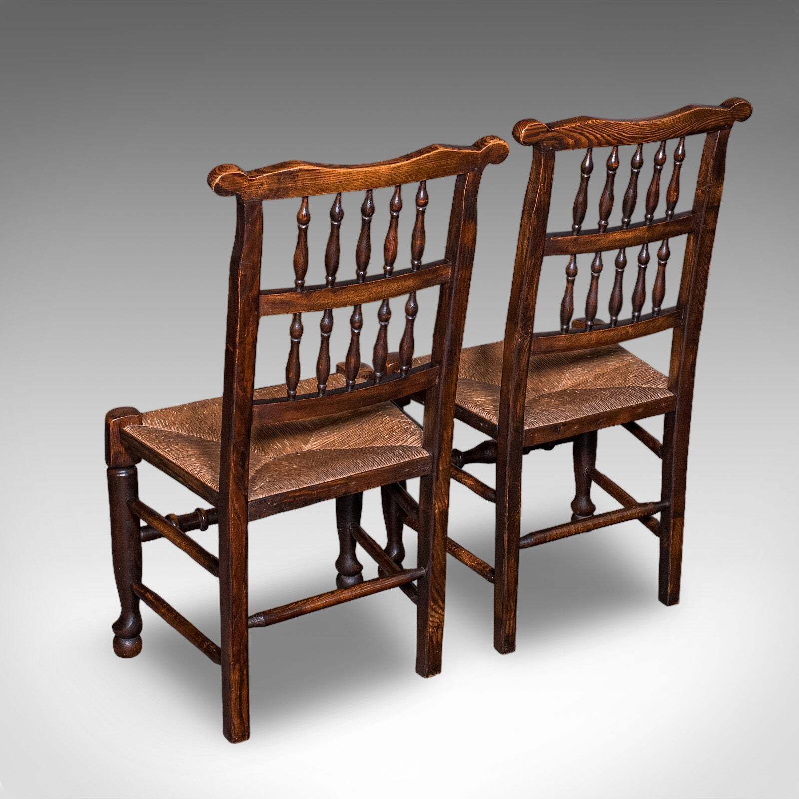 6 Antique Lancashire Dining Chairs, English Beech, Carver, Seat, Edwardian, 1905 photo 2706.0