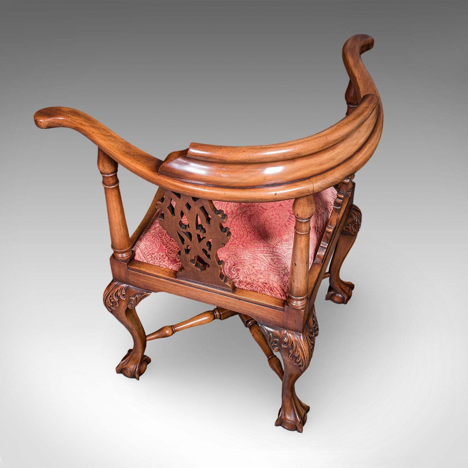 Antique Corner Armchair, English, Dressing Seat, Georgian Revival, Edwardian photo buy