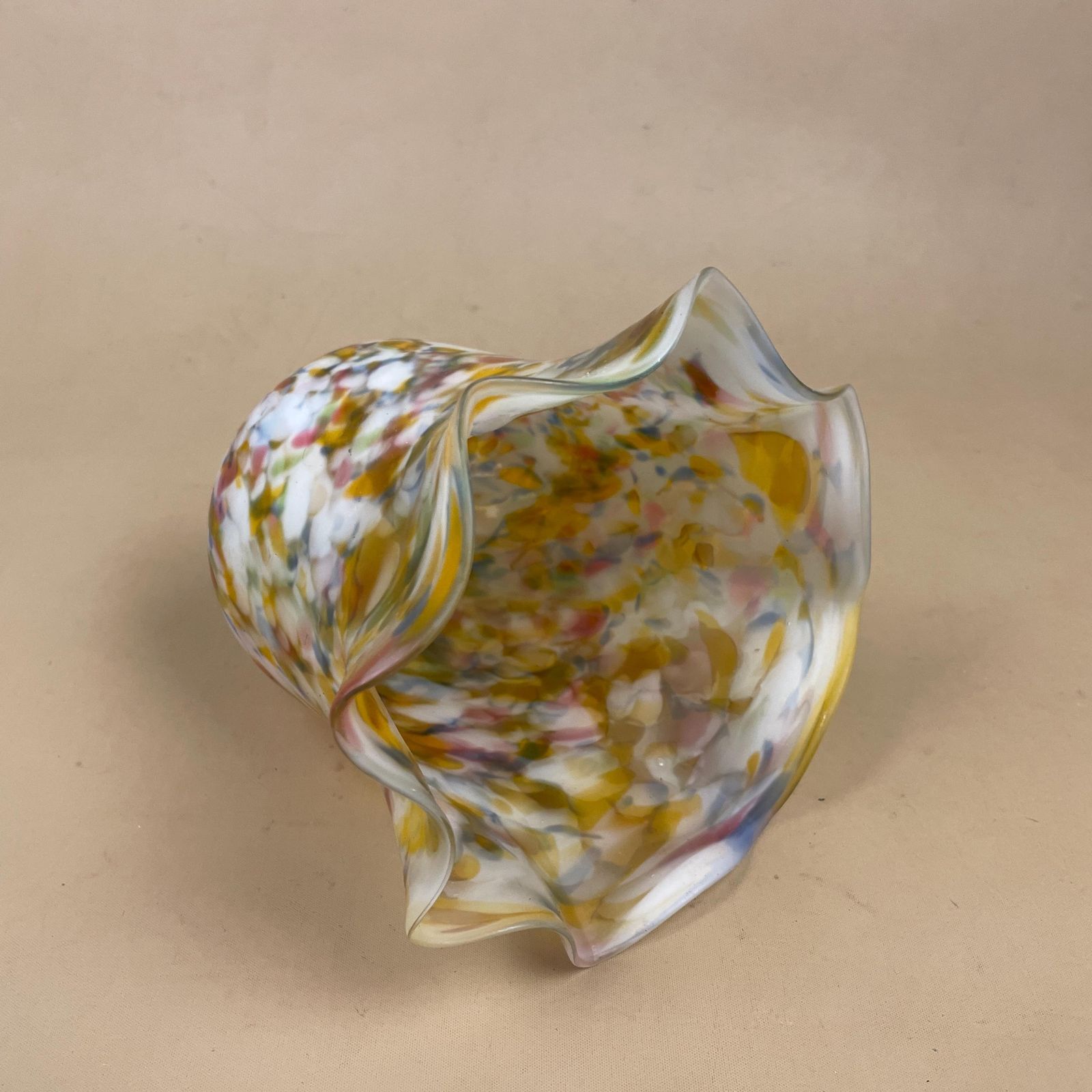 Glass Lamp Shade Multicoloured Speckled Art Glass Tulip Bell Shade Mid Century Modern Murano Style Pendant Light Shade photo buy