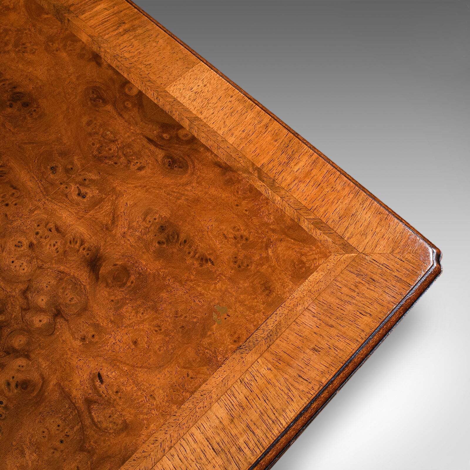 photo for sale Quality Vintage Georgian Revival Lowboy, English, Burr Walnut, Side, Hall Table
