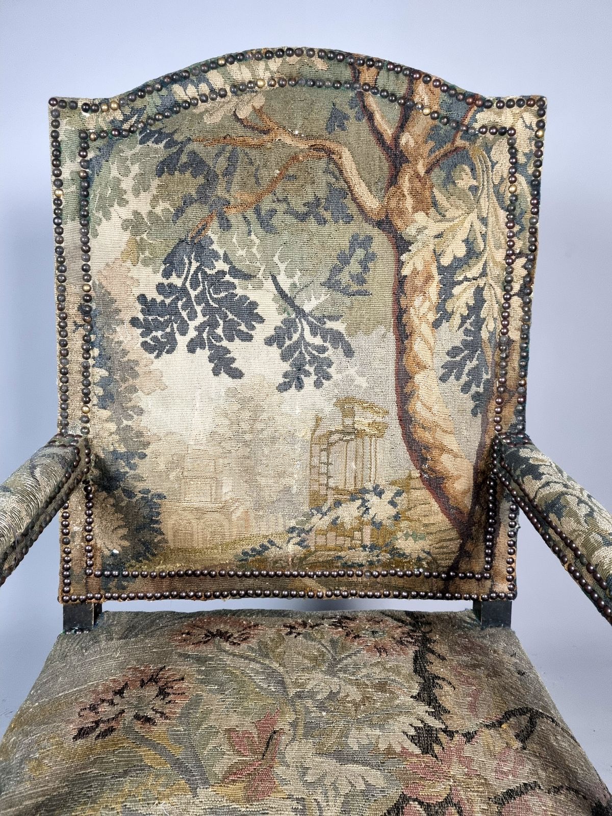 Important George III Period Carved And Painted Gainsborough Chair C. 1760 photo for sale