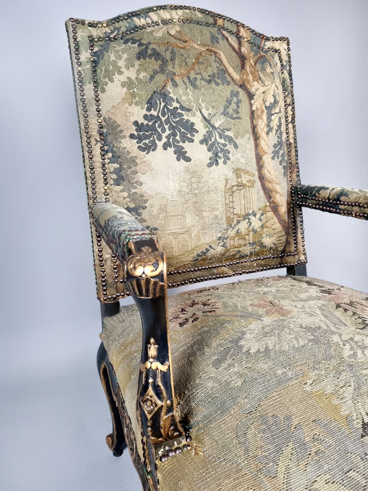 Important George III Period Carved And Painted Gainsborough Chair C. 1760 photo Furniture