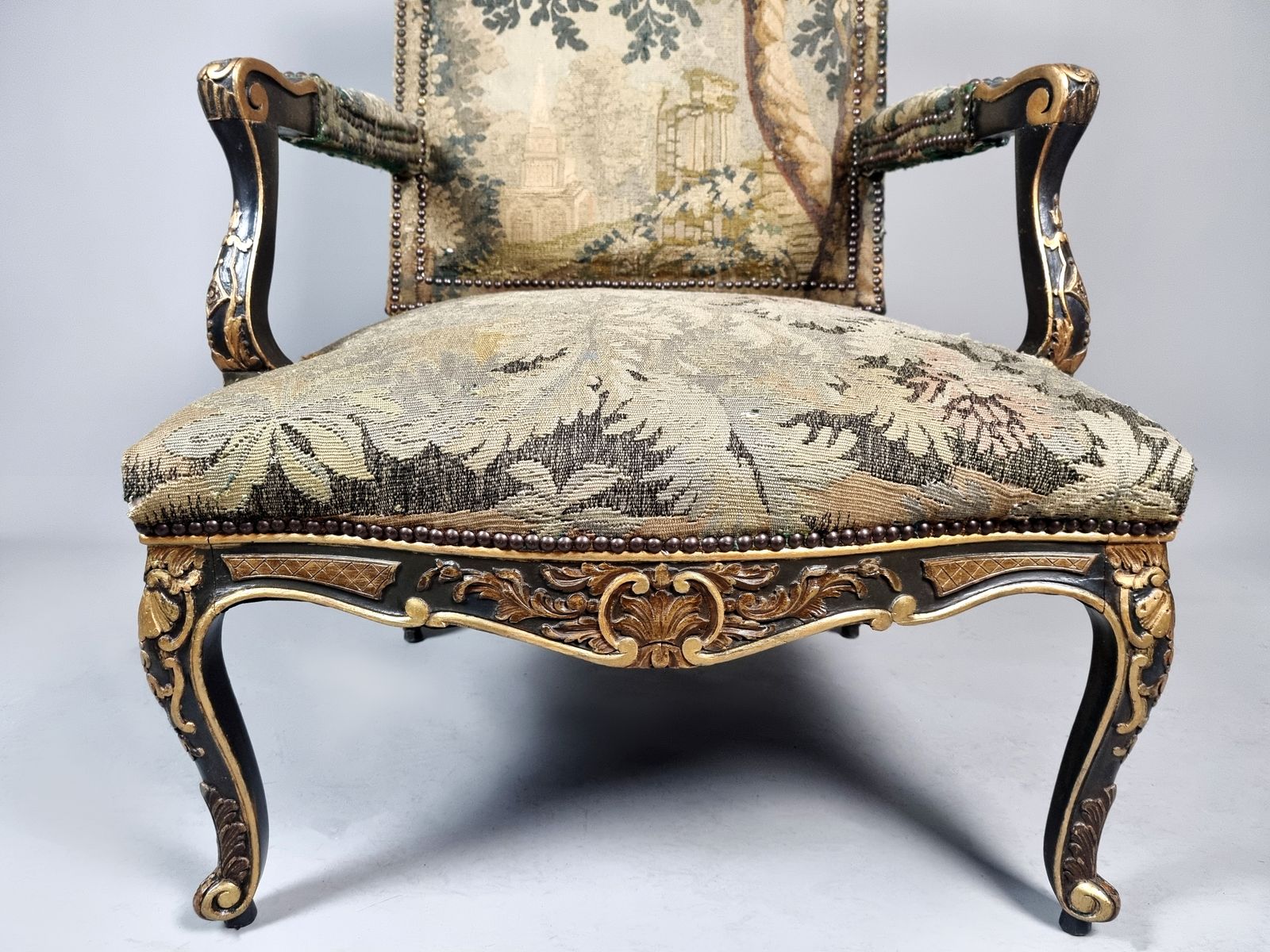 Important George III Period Carved And Painted Gainsborough Chair C. 1760 photo 5760.0