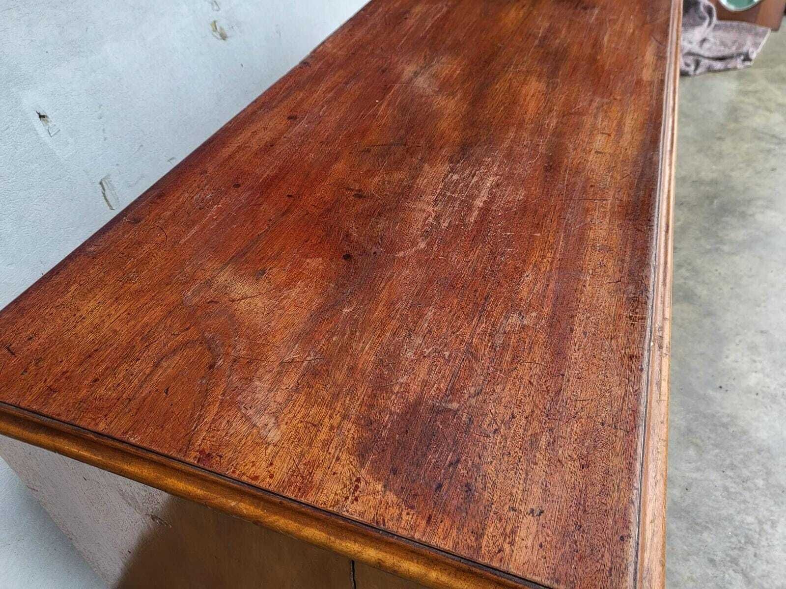 Antique Victorian Small Knee Hole Desk 7 Drawers photo vinterior