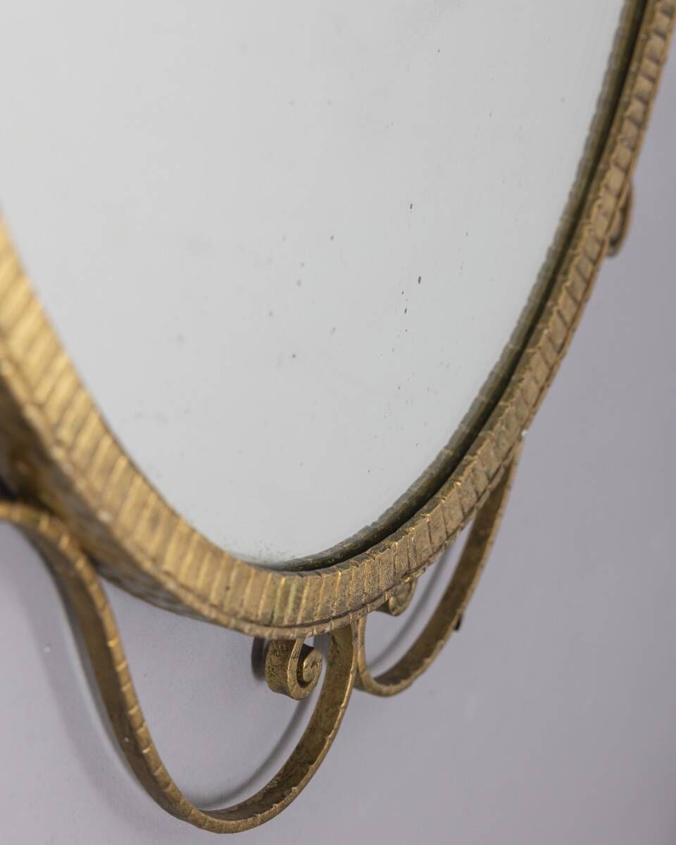 Specchio Da Parete Vintage Anni 50 Metallo Dorato photo furniture