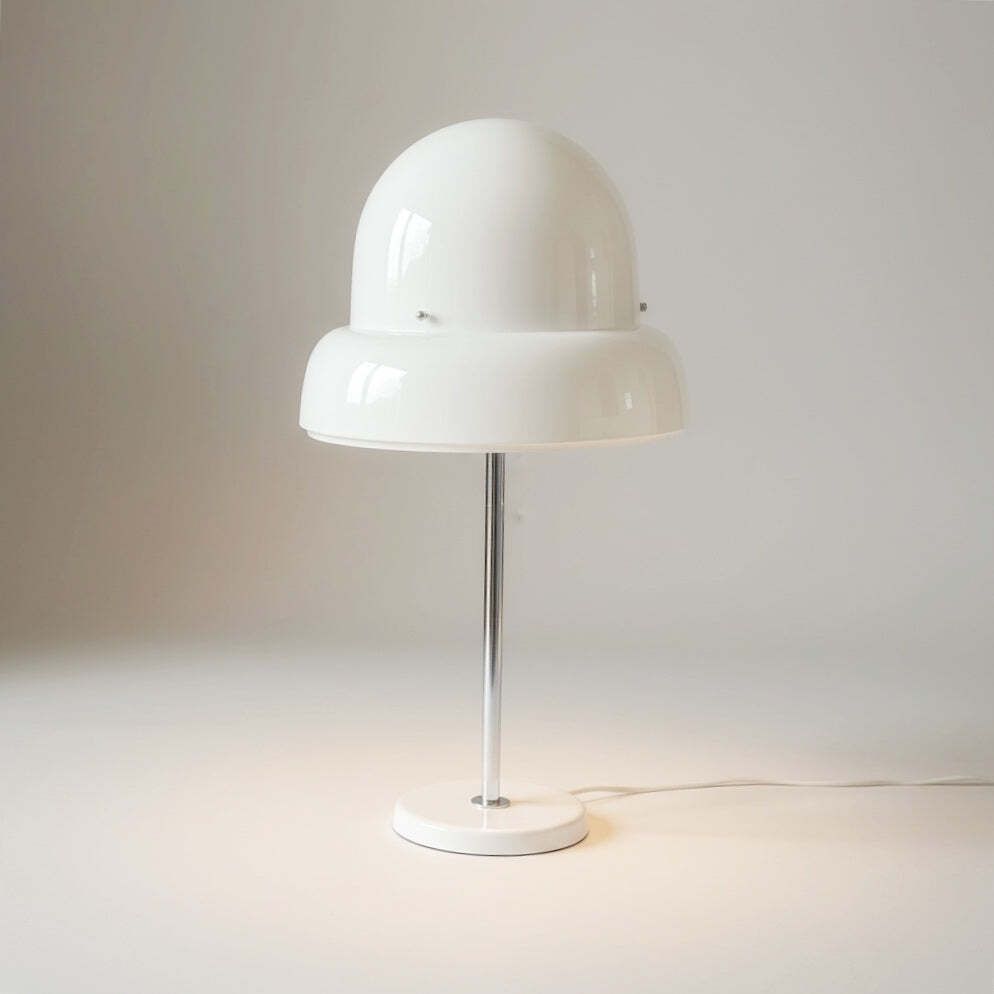 Bergboms B 125 Space Age Mushroom Table Lamp   Cast Iron Base, Sweden 1960s.