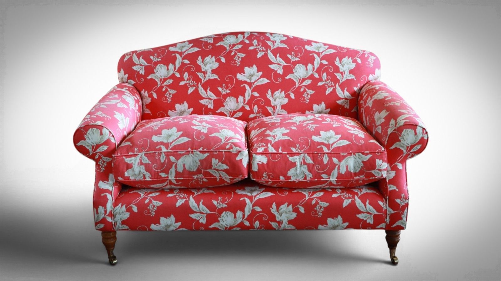 Beaumont And Fletcher George Smith Style Small 2 Seater Sofa Crimson Floral 🚚