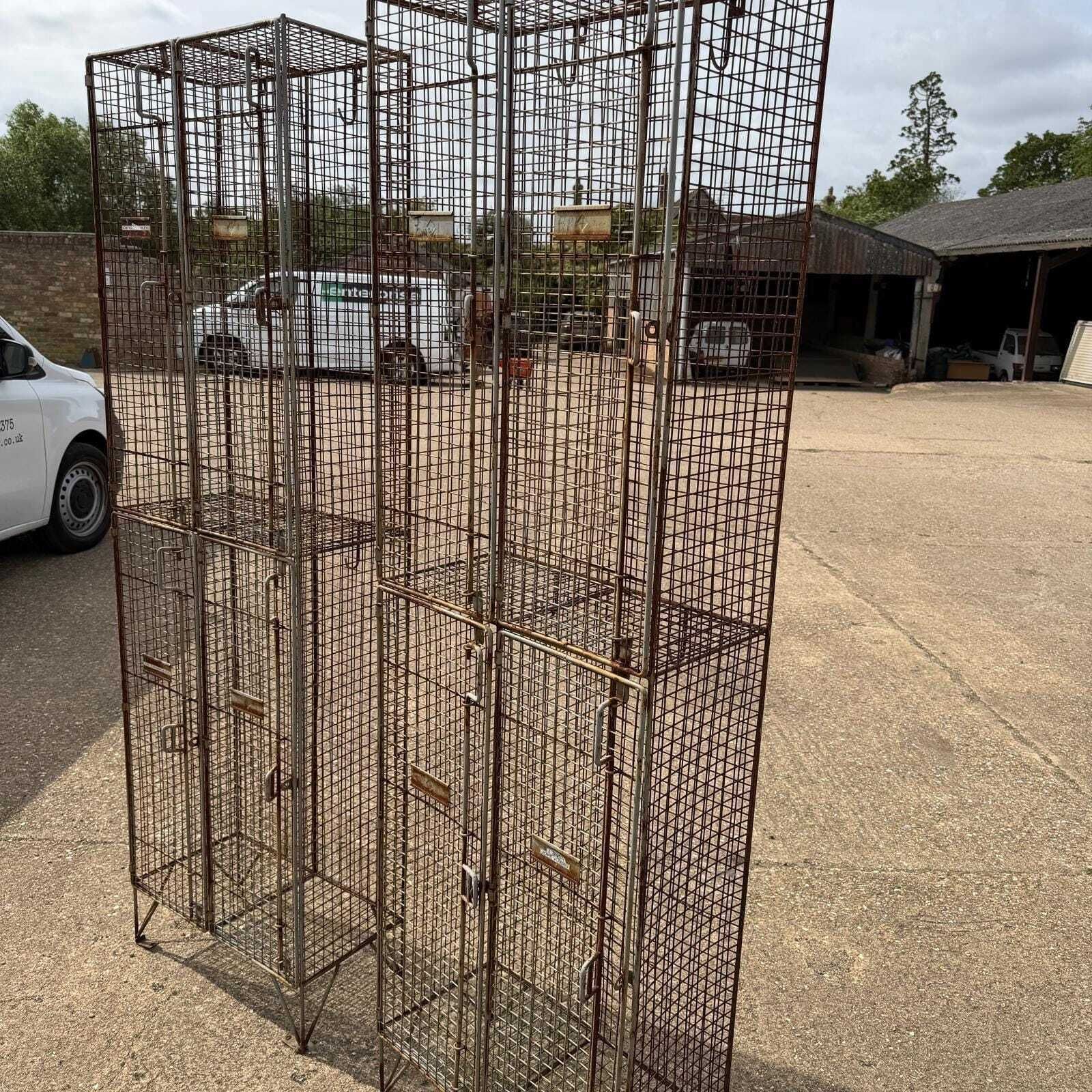 Retro Galvanised 1960s Style Bank Open Lockers 4 Sections Priced Per Locker photo vinterior