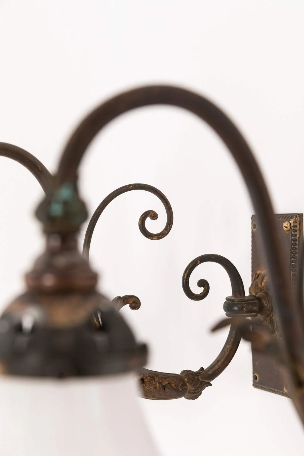 Pair Of Edwardian Art Nouveau Brass Wall Lamps photo buy